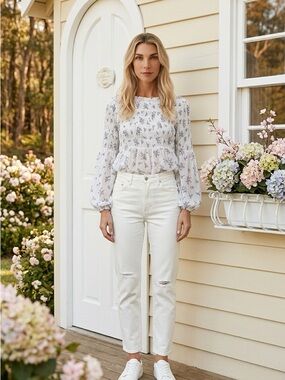 Adiva White Ankle Cropped Jeans